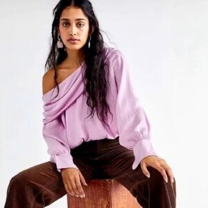 Free People Womens Jenna Off Shoulder Top Orchid